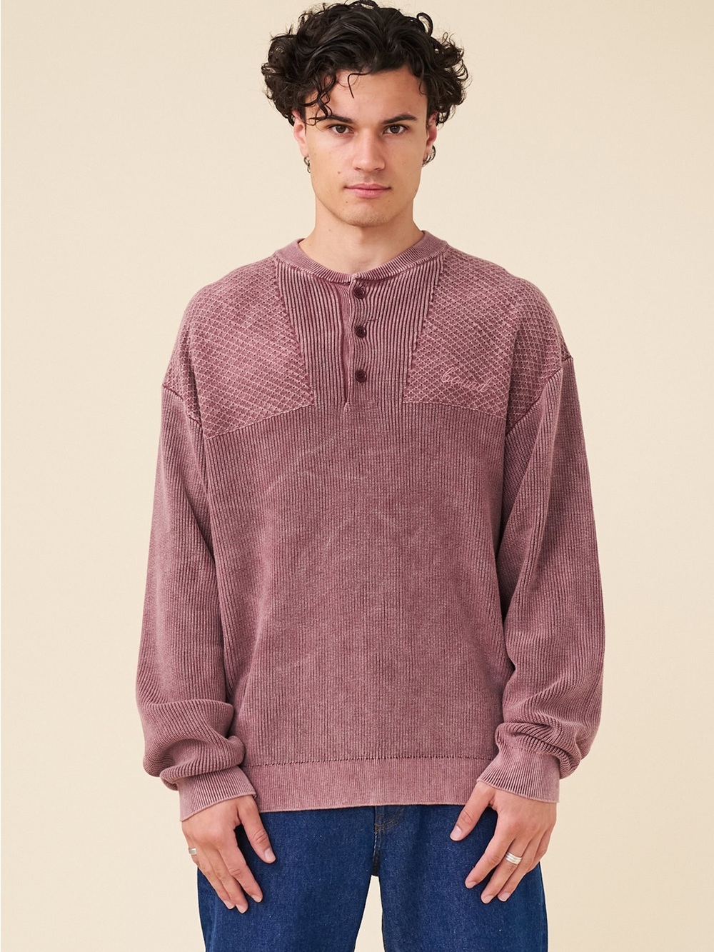 Bound Men's Knit Sweater - Cardinal, XS